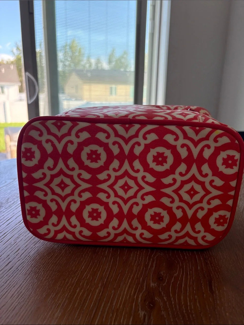 Petunia Pickle Bottom Red and Cream Patterned Train Case